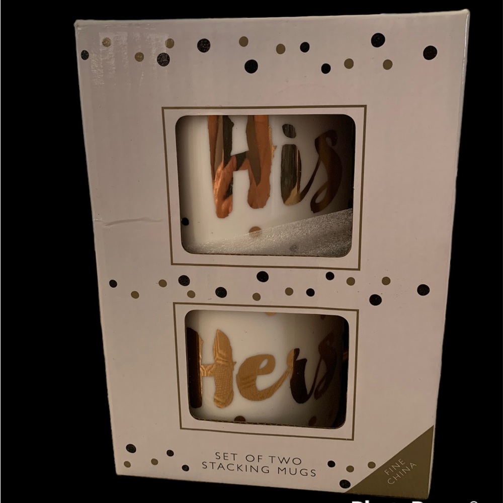 The Leonardo Collection Gold Edition His & Hers stackable mugs